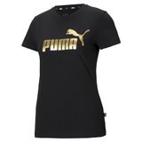 PUMA WOMEN ESS+ METALLIC LOGO TEE PUMA BLACK-GOLD (58689001)