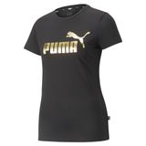 PUMA WOMEN ESS+ METALLIC LOGO TEE PUMA BLACK-GOLD F (84830301)