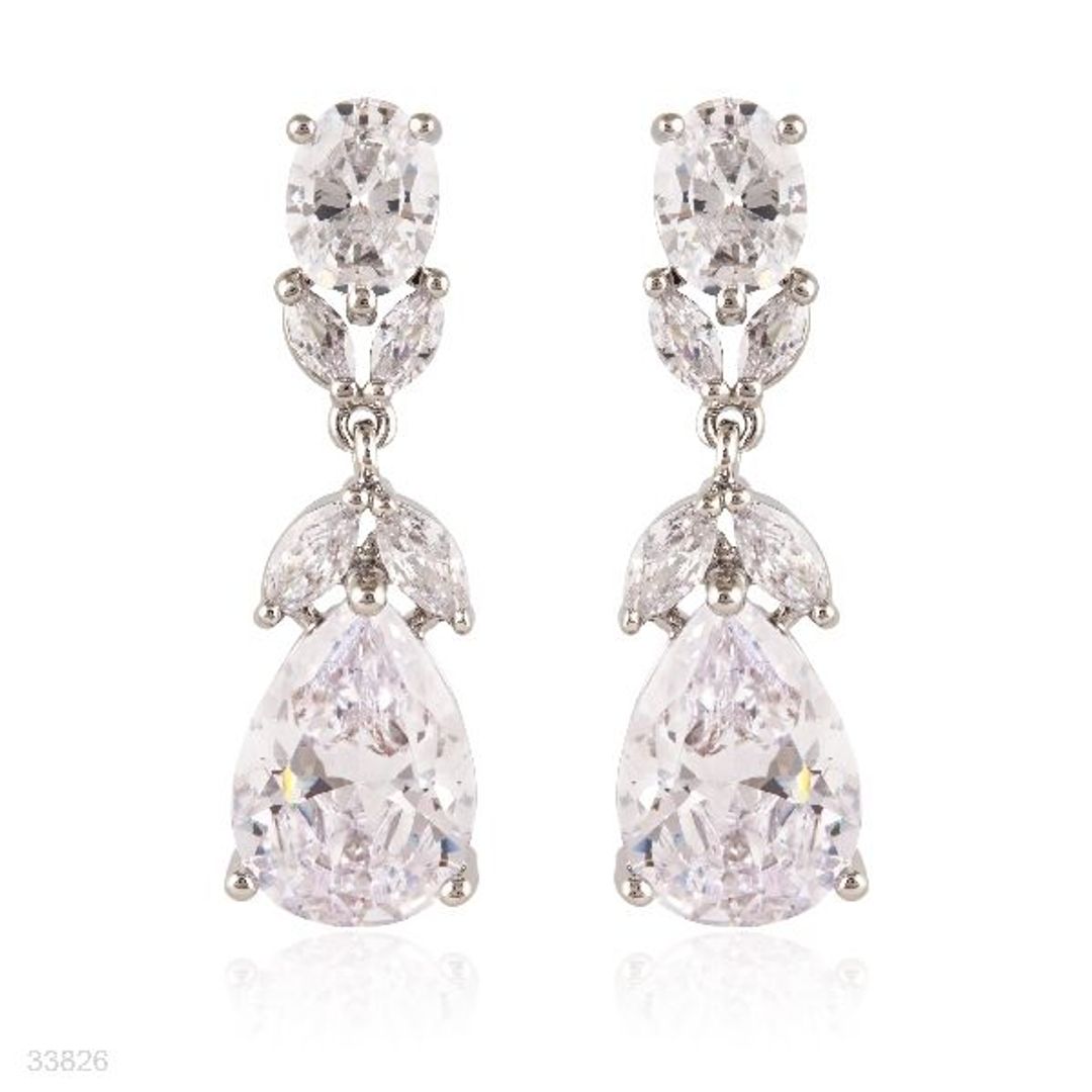 Buy Feminine dazzling silver drop earrings Online in Pakistan On
