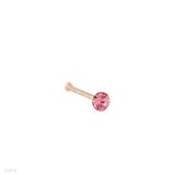 Petite pink crystal nose pin