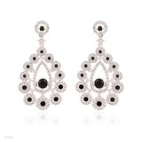 Engaging long circle black earrings