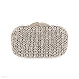 Glimmering bridal round stone silver clutch
