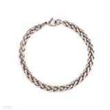 Layered palma wheat silver chain