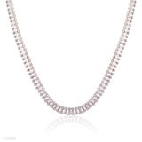 Dazzling silver baguette necklace