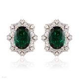 EARING ZIRCON FINE OVAL LUX-SILVER-GREEN