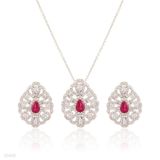 SET N+E SM Drop Sharp Delicate ZC Silver-RED
