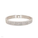 Striking 3 line silver bracelet