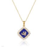 Allah blue diamond gold pendant