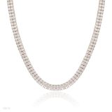 Dazzling double silver necklace