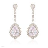 Tasteful long drop silver earrings