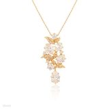 Fancy flower drop gold pendant