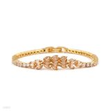 Feminine thin champagne leaf bracelet