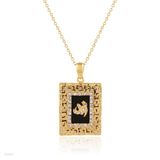 PENDANT ALLAH RECTANGLE PLT-GLD-BLACK