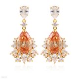EARING ZIRCON DROP LUX-GOLD-CHAMPAGNE