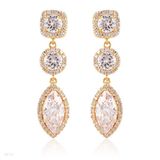 Stunning geometrical drop gold earrings