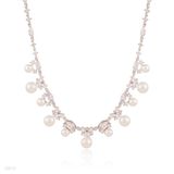 Exquisite silver pearl necklace