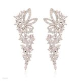 Brilliant long silver earrings