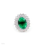RING FORMAL OVAL 3A ZIRCON LUX-Silver-GREEN