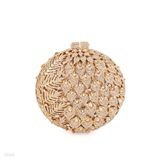 Fascinating gold fall round bridal clutch