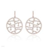 Chic round ornament silver earrings