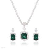 NECKLINE SET N+E FINE ZIRCON LUX-Silver-GREEN
