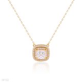 PENDANT DOUBLE LINE SQUARE ZIRCON LUX-Gold-CLEAR