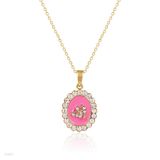 Allah pink oval gold pendant