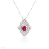 PENDANT FORMAL 3A ZIRCON LUX-Silver-RED
