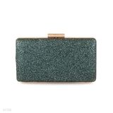 Shimmering rectangle forest green clutch