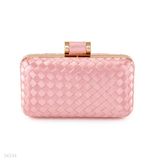 Elegant pink crosshatch bar lock clutch