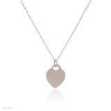 Simple flat heart silver pendant