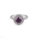 RING 2 LINE CIRCLE ZIRCON LUX-Silver-PURPLE