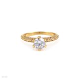 RING SOLIT DELICATE ZIRCON LUX-Gold-CLEAR