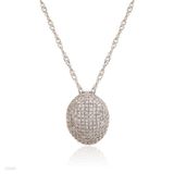 Dazzling oval silver pendant