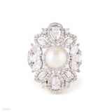 Queen of pearls silver ring