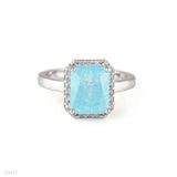 Classy Rectangle Iced Turquoise Ring