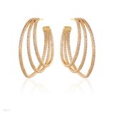 Trilogy pave hoop gold zircon earrings