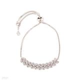 Fine leaves silver adjustable bracelet