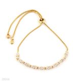 BRACELET TENNIS SM ZC ADJ-GLD-CLEAR