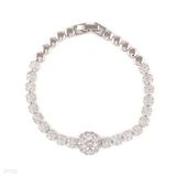 Fine blooming flower silver bracelet
