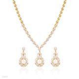 Exquisite wreath pearl drop gold set