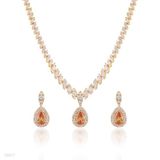 Fancy champagne pear drop pave set