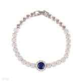 Fine blooming flower blue bracelet