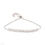 Unique marquise adjustable silver bracelet
