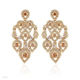 Luxurious champagne gold chandelier earrings