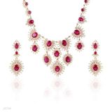 Ravishing red royal gold set