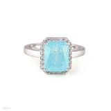 Classy Rectangle Iced Turquoise Ring