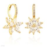 Cute feminine gold flower clip earrings