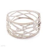 Elegant fine lines silver bracelet