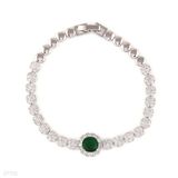 Fine blooming flower green bracelet